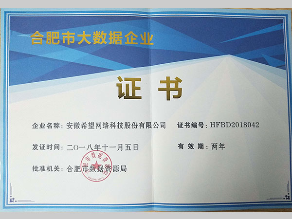 大數(shù)據(jù)證書